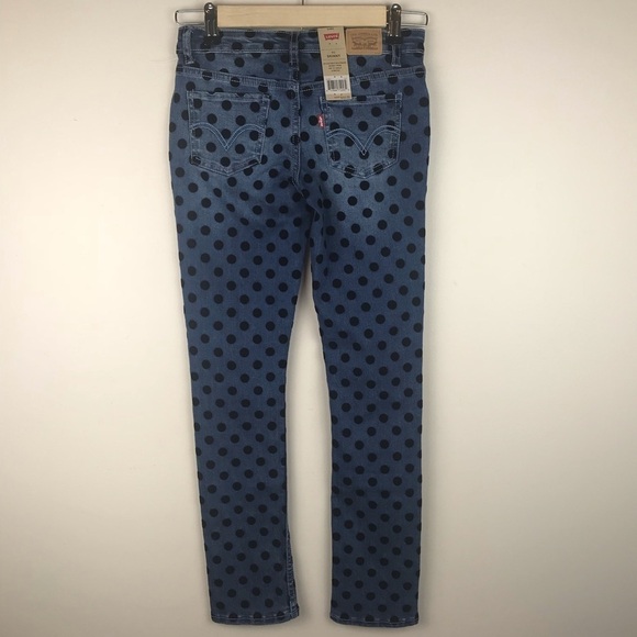 Levi’s 711 Skinnies with Black Velvet Polka Dot Size 12 NEW - Picture 6 of 6